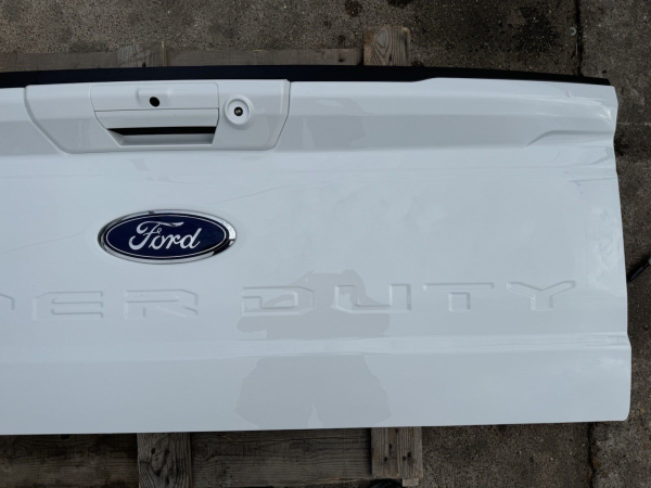 2023 2024 Ford F250 F350 Factory Tailgate STEP Camera Hole OEM Oxford White - Image 8