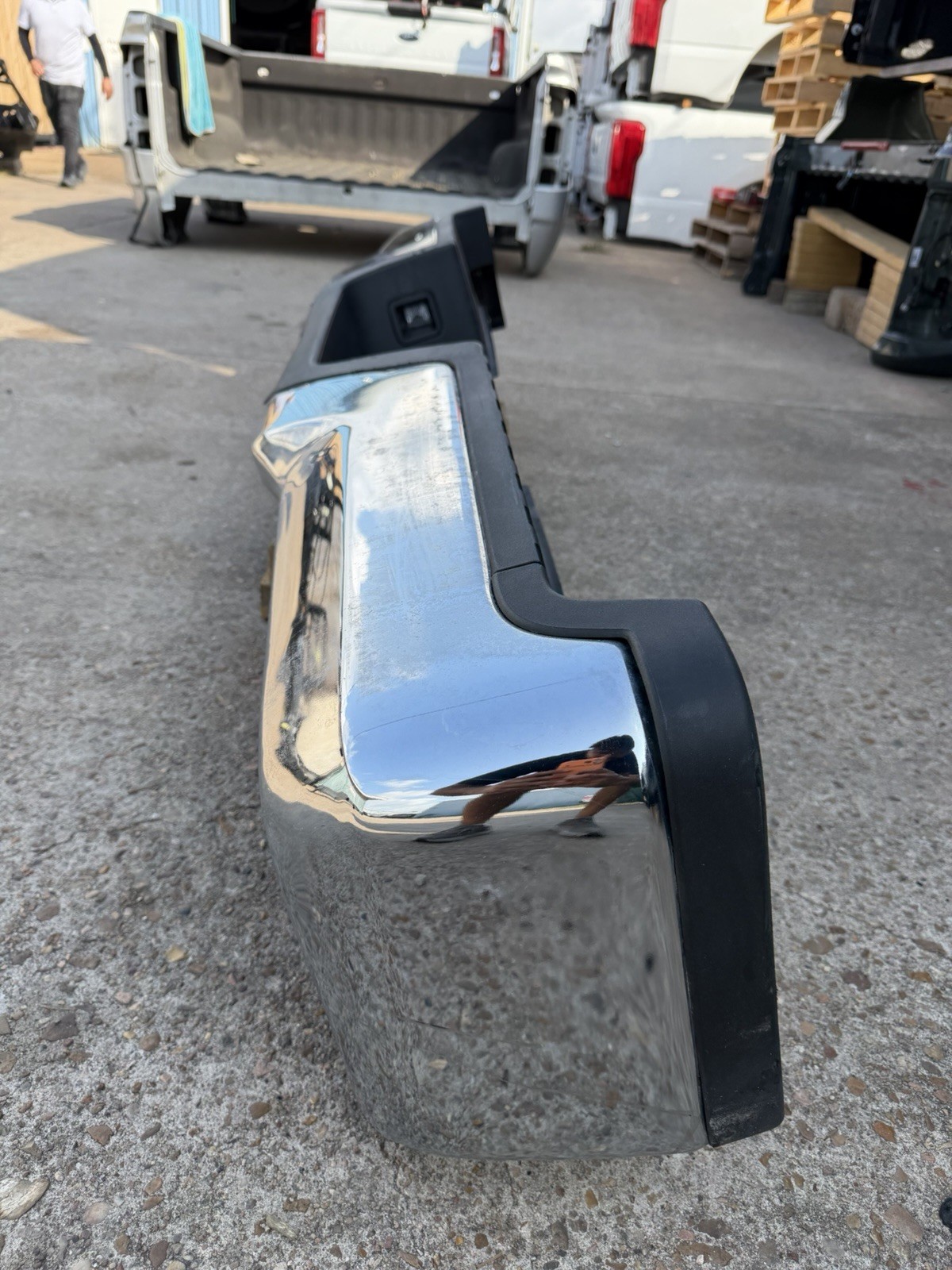 2017-2022 Ford F250 F350 Factory Chrome Rear Bumper No Sensor Holes OEM - Image 5