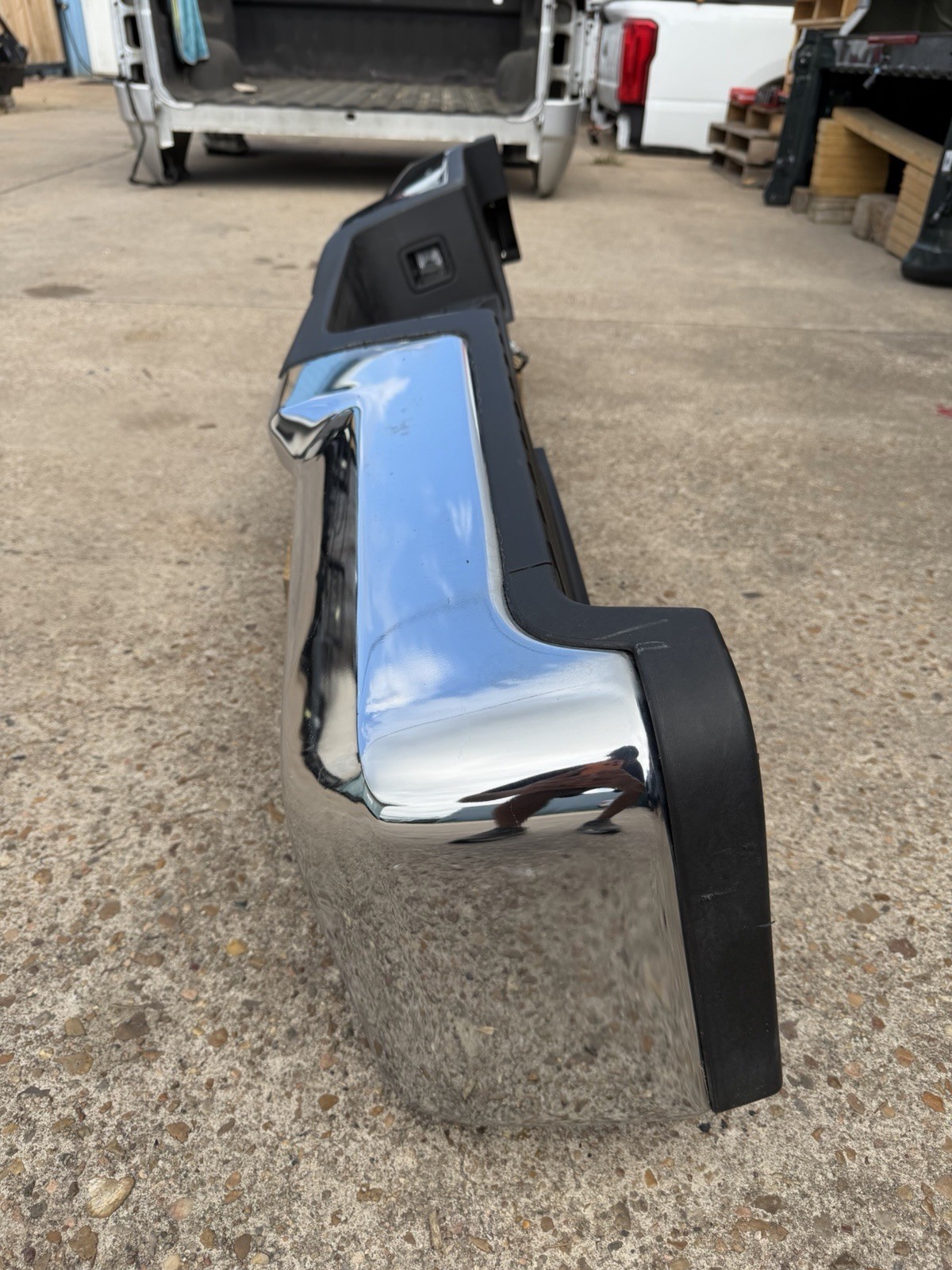 2017-2022 Ford F250 F350 Factory Chrome Rear Bumper No Sensor Holes OEM - Image 5