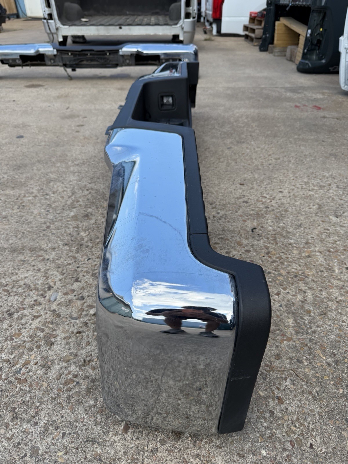 2017-2022 Ford F250 F350 Factory Chrome Rear Bumper No Sensor Holes OEM - Image 5