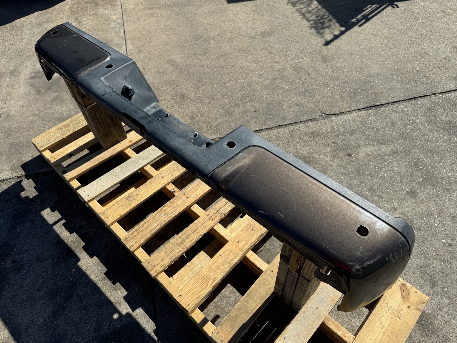 2011-2016 Ford F250 F350 Factory Rear Bumper Stone Grey w/ Sensor Holes OEM - Image 2