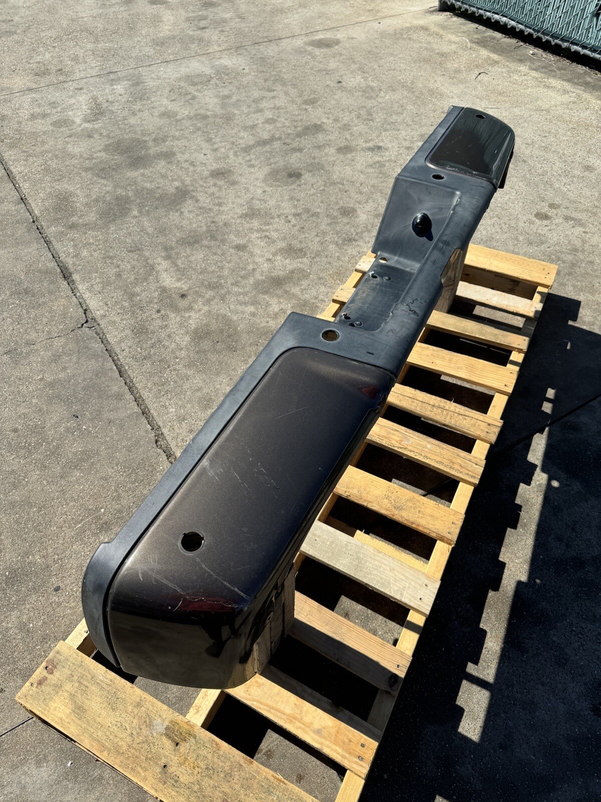 2011-2016 Ford F250 F350 Factory Rear Bumper Stone Grey w/ Sensor Holes OEM - Image 3