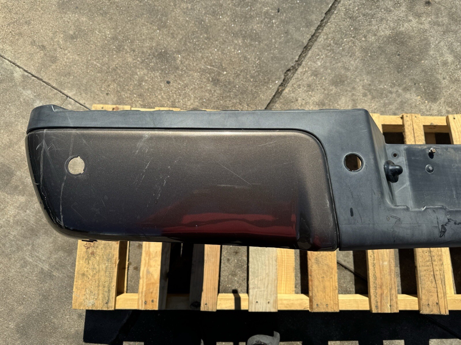 2011-2016 Ford F250 F350 Factory Rear Bumper Stone Grey w/ Sensor Holes OEM - Image 6