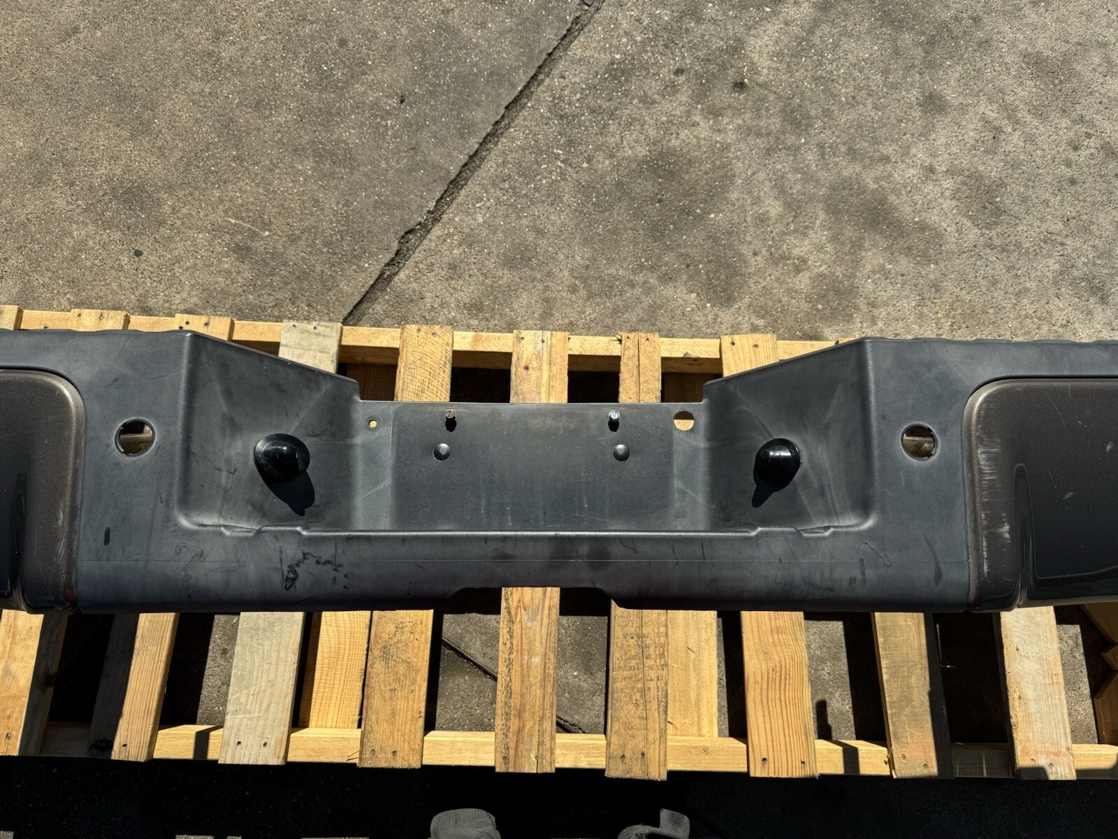 2011-2016 Ford F250 F350 Factory Rear Bumper Stone Grey w/ Sensor Holes OEM - Image 7