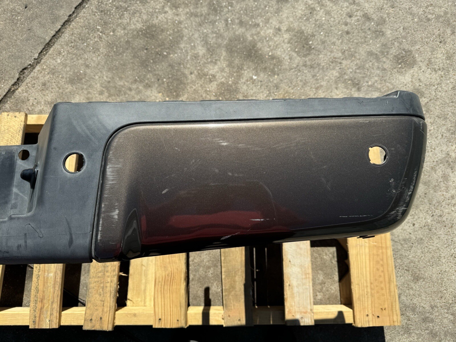 2011-2016 Ford F250 F350 Factory Rear Bumper Stone Grey w/ Sensor Holes OEM - Image 8