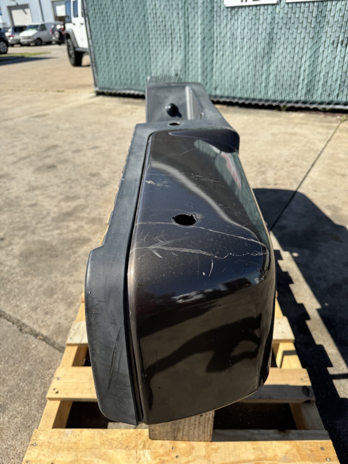 2011-2016 Ford F250 F350 Factory Rear Bumper Stone Grey w/ Sensor Holes OEM - Image 10