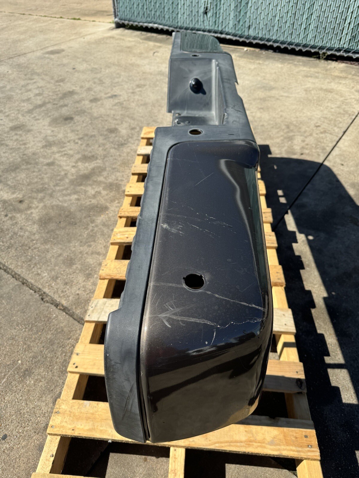 2011-2016 Ford F250 F350 Factory Rear Bumper Stone Grey w/ Sensor Holes OEM - Image 11