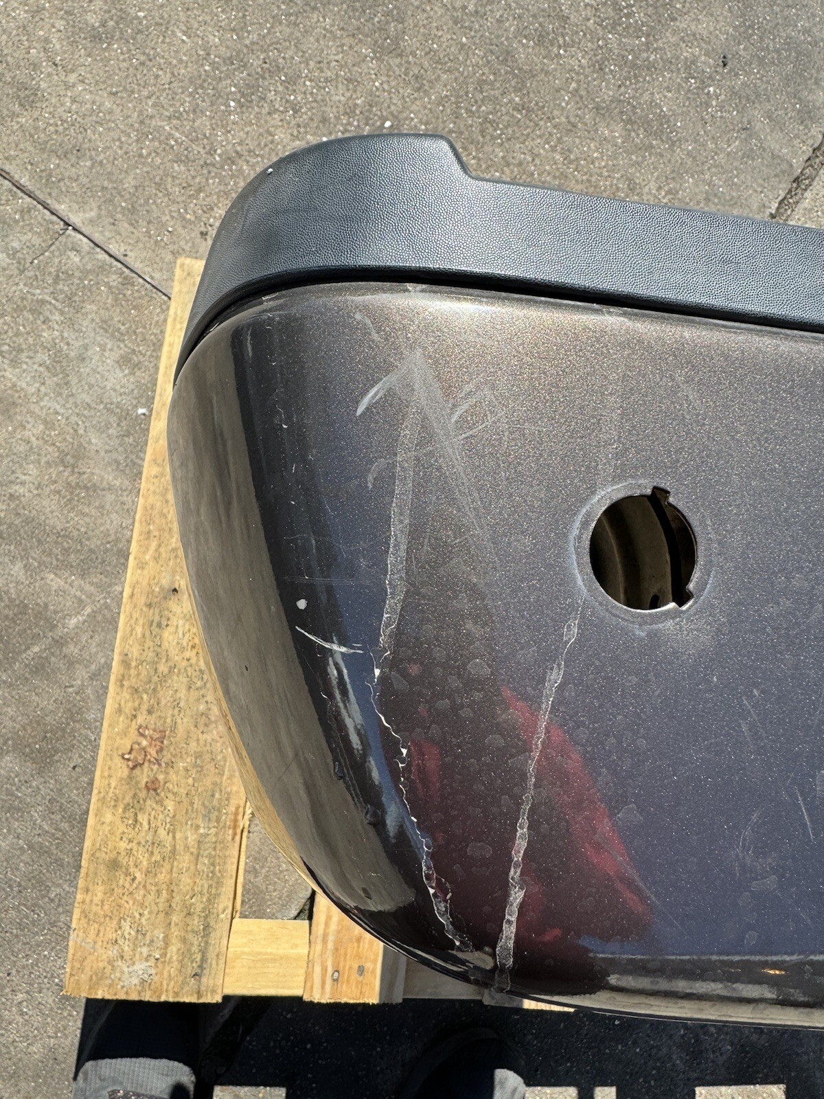 2011-2016 Ford F250 F350 Factory Rear Bumper Stone Grey w/ Sensor Holes OEM - Image 13