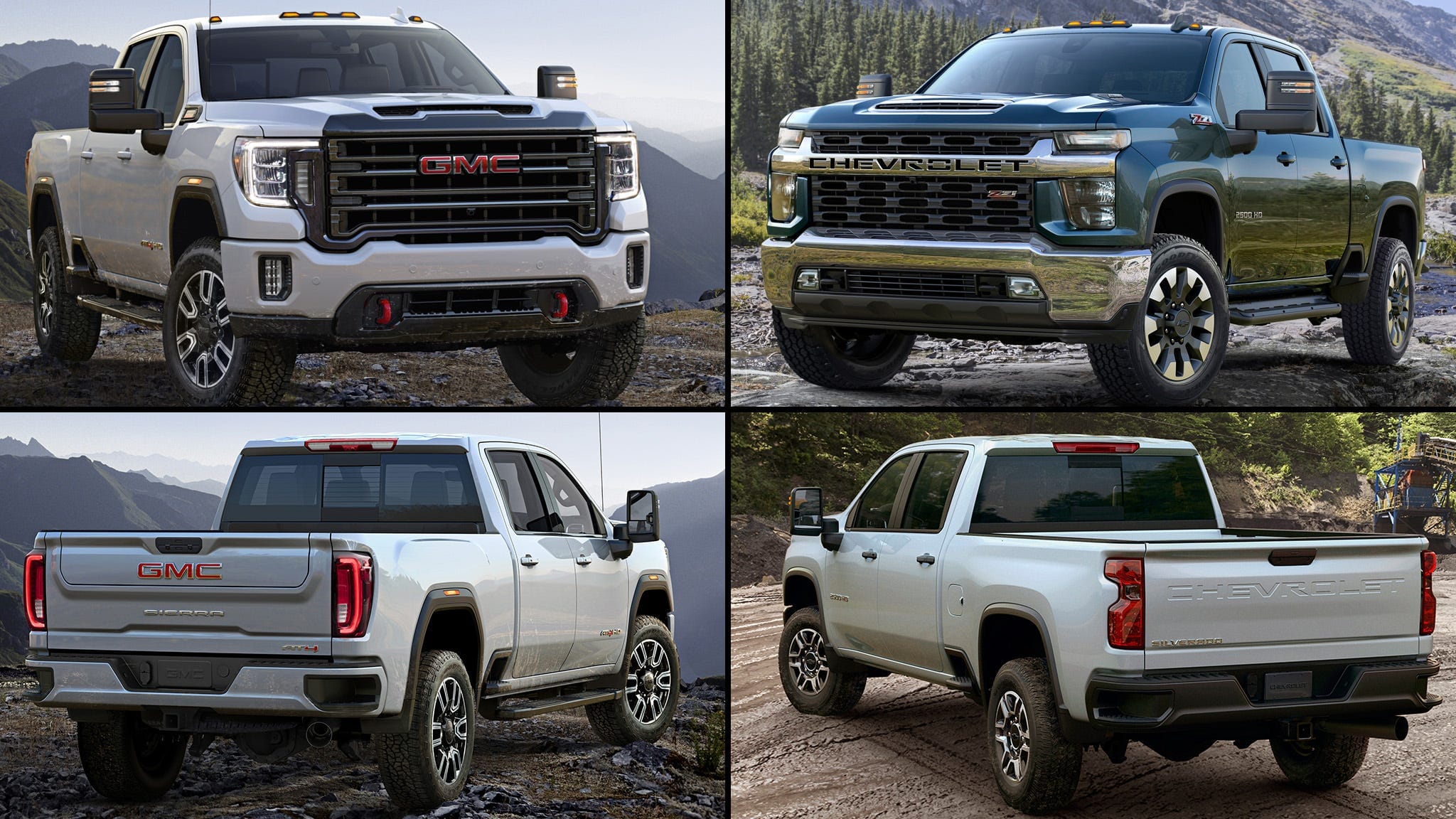 2020 Chevy Silverado HD vs 2020 GMC Sierra HD side by side