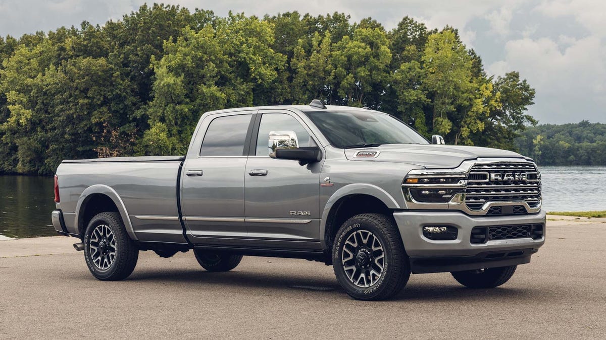 2025-2026 Ram 2500 — 5th gen refresh with aggressive new grille and split LED quad headlights