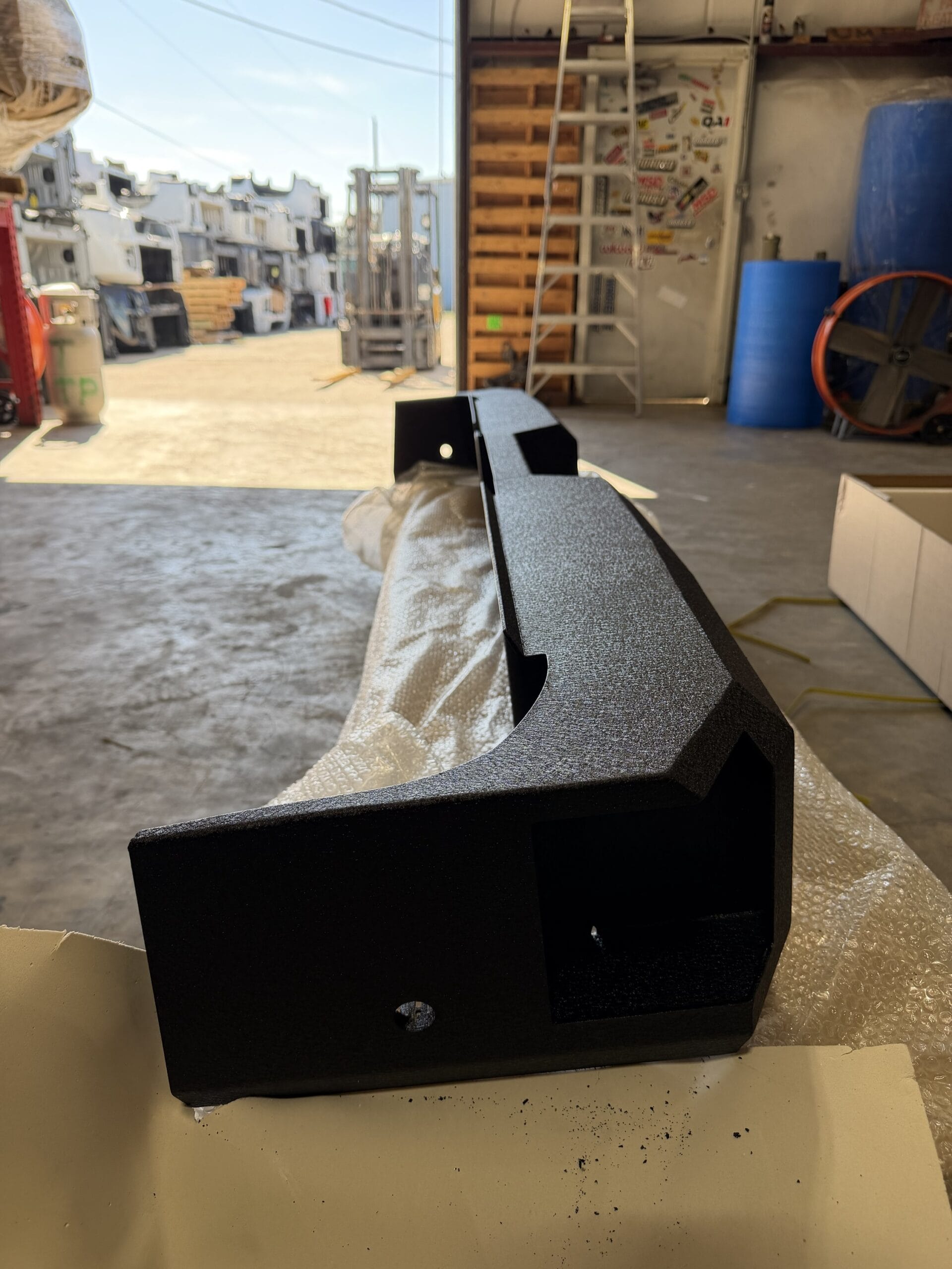 Tough Country Ram rear bumper — close-up detail