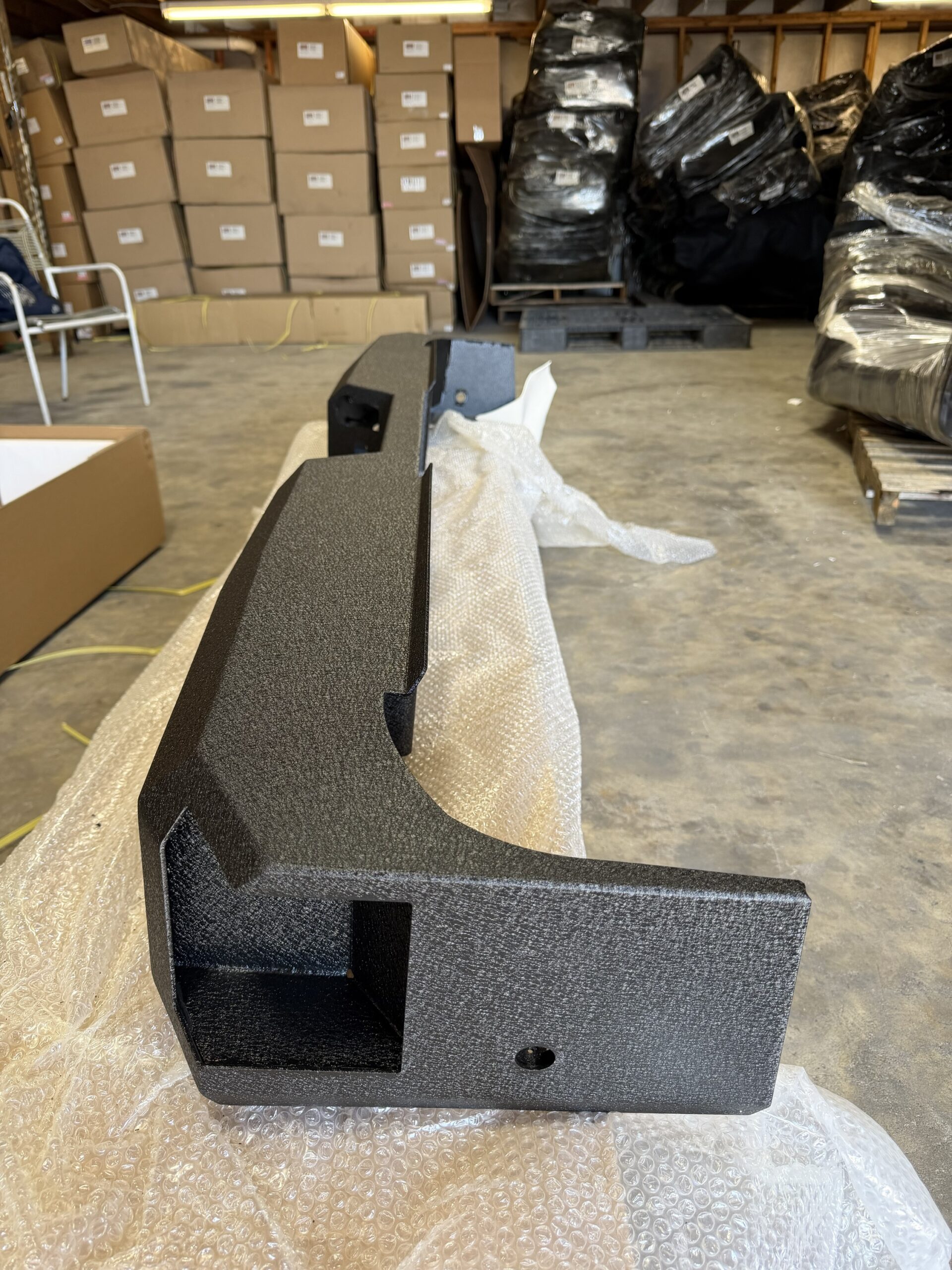 Tough Country Ram rear bumper — installed angle