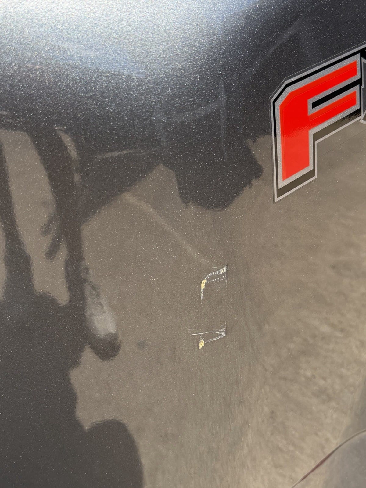 Ford F350 dually bed — back view
